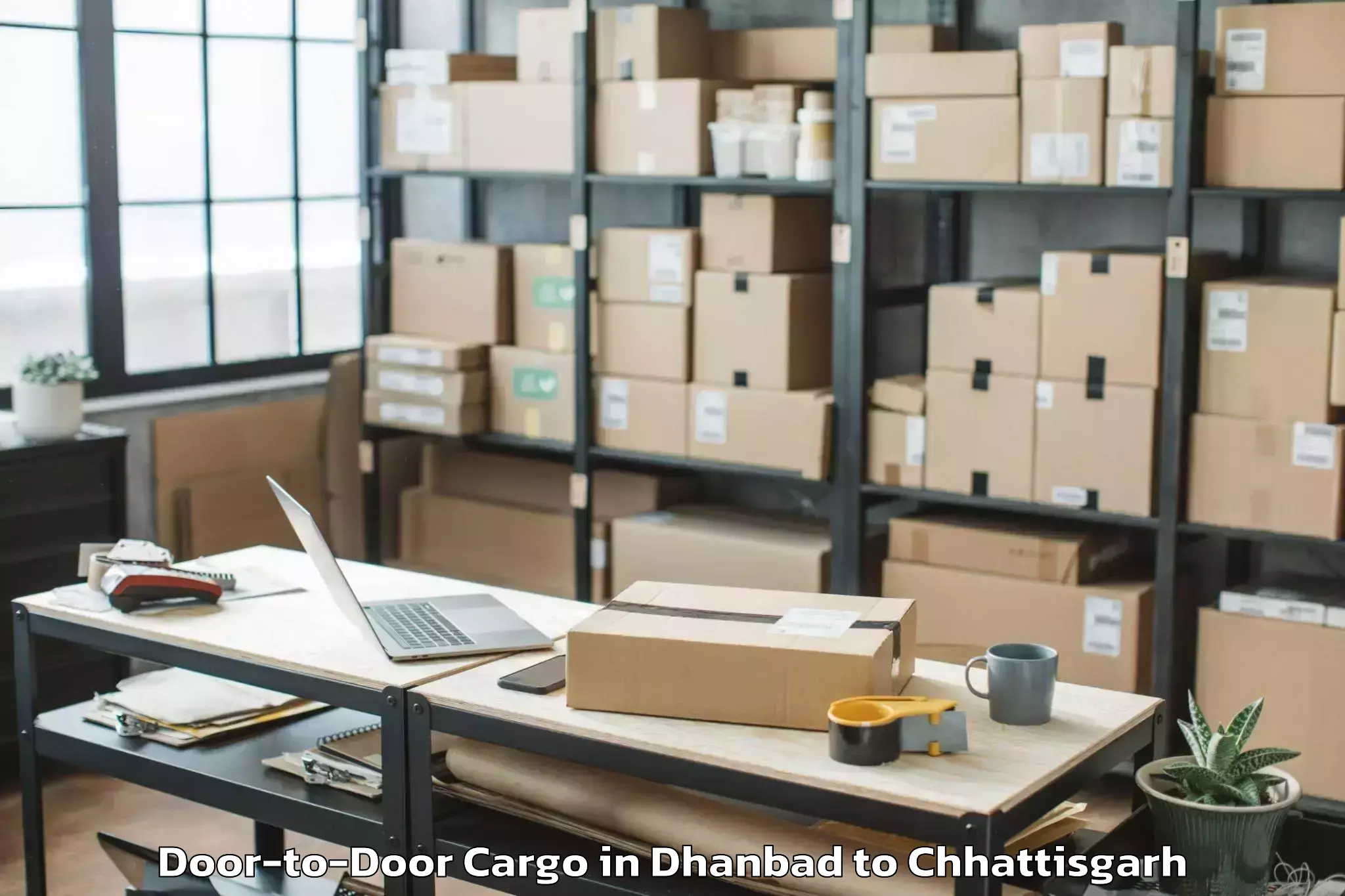 Affordable Dhanbad to Sirpur Door To Door Cargo